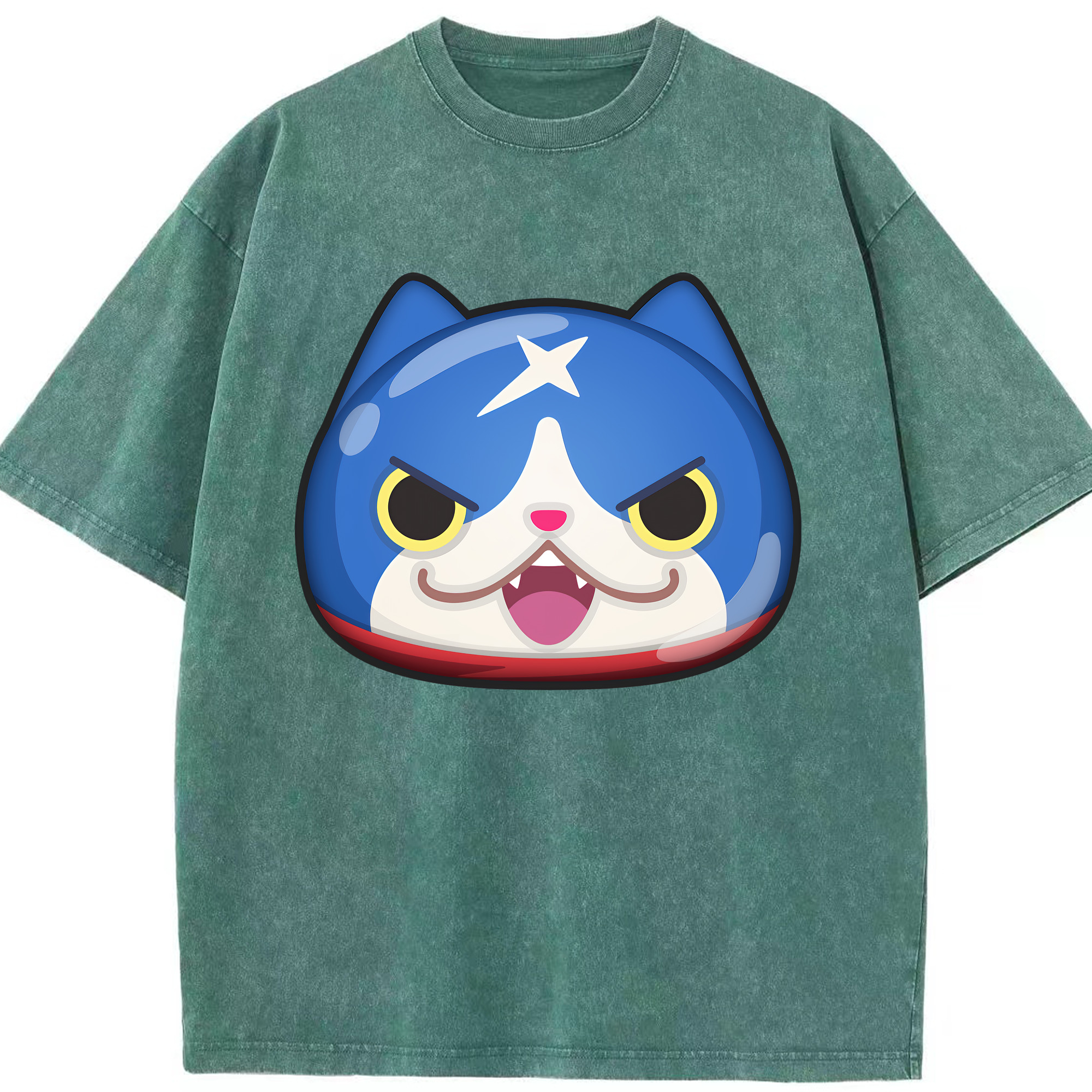 （画像用） 妖怪ウォッチ Yo-kai Watch 綿100% ヴィンテージ風 半袖Tシャツ（フロントプリント）